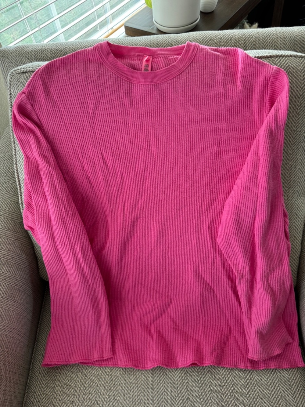 SKIMS Pink Long Sleeve Tee